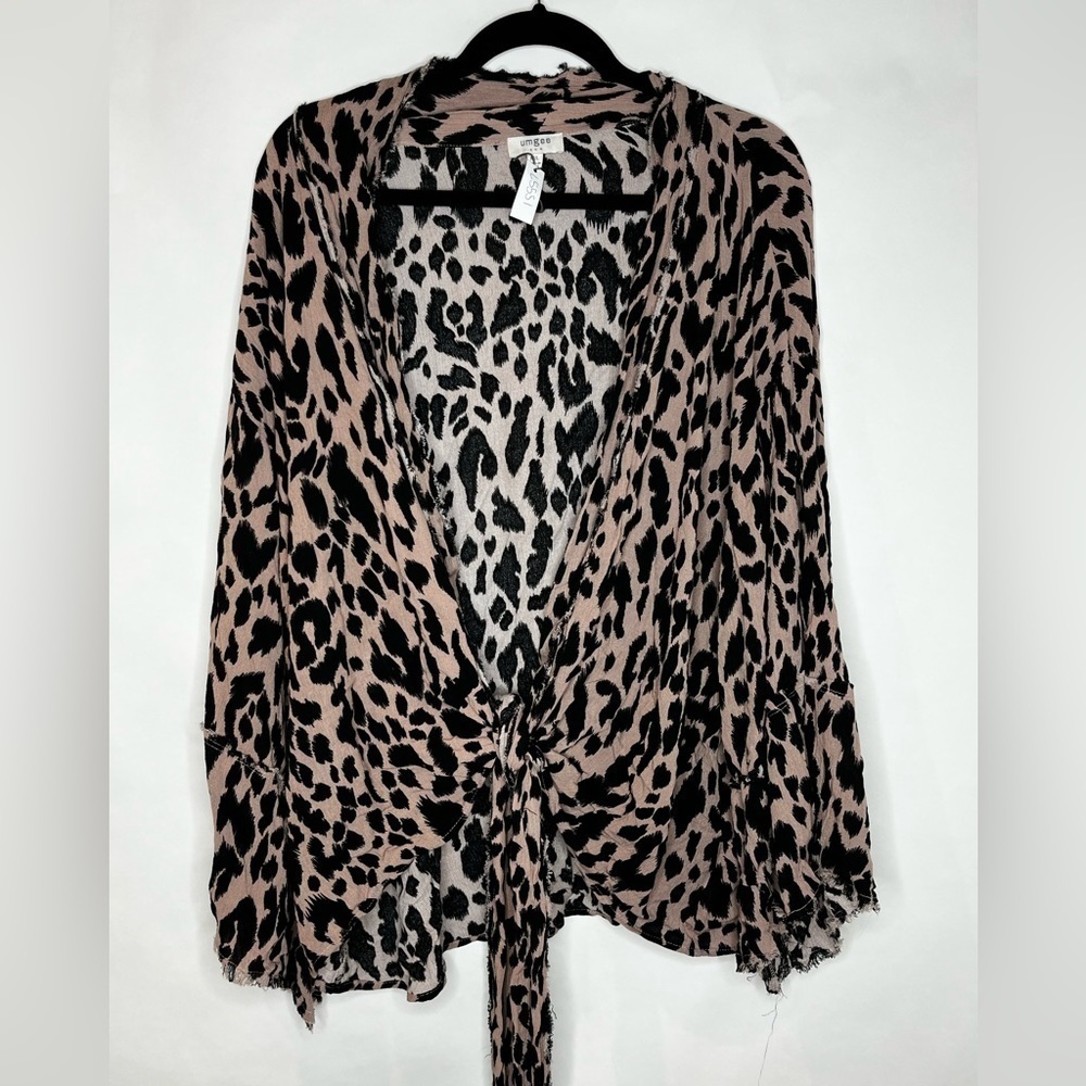 Umgee | Long Sleeve Animal Print Cross Wrap